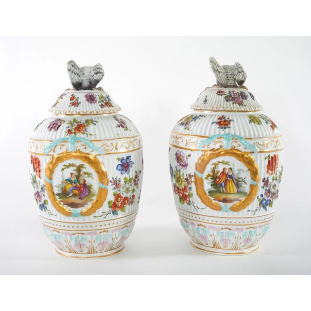 19th Century German Pair Gilt / Painted Urns - a Pair For Sale - Image 11 of 13