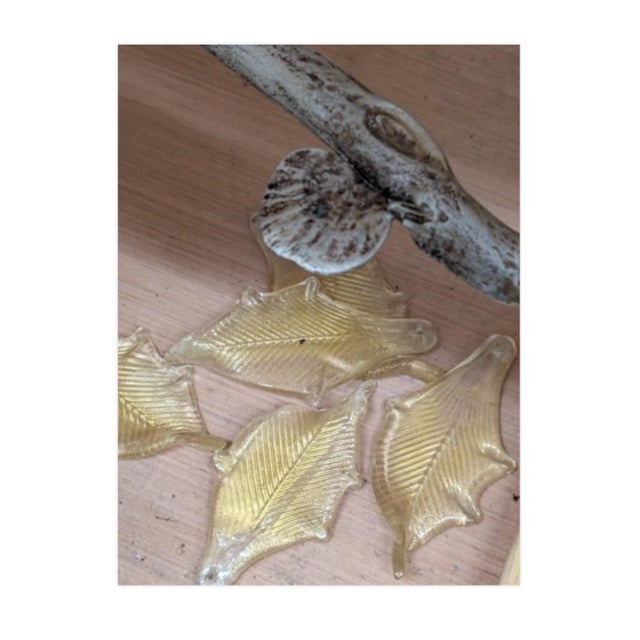 Italian Vintage Murano Gold Flake Glass Chandelier With "Silver" Branches For Sale - Image 3 of 9