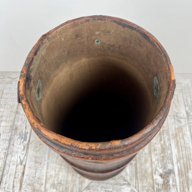 Metal Large First World War Leather Shell Carrier Stick Stand, 1890s For Sale - Image 7 of 8