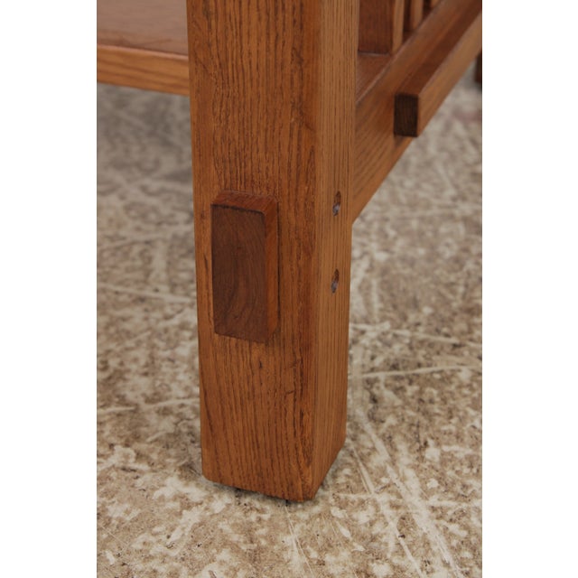 Arts & Crafts Mission Style Oak 2 Tier End Table For Sale - Image 11 of 15