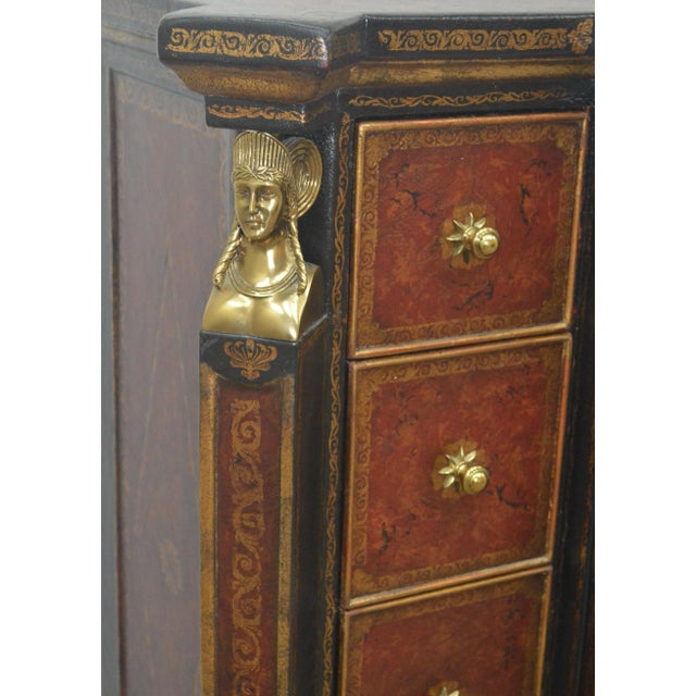 Theodore Alexander Theodore Alexander Leather Chest of Drawers Commode For Sale - Image 4 of 11