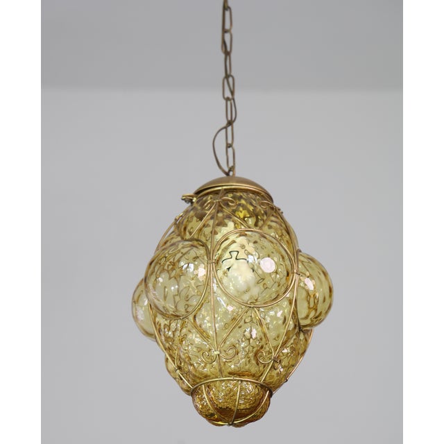 Art Deco Amazing Amber Vintage Venetian Lantern, Seguso Murano Glass, 1960s For Sale - Image 3 of 13