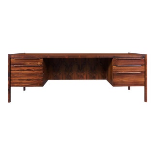 1960s Danish Modern Executive Brazilian Rosewood Desk For Sale