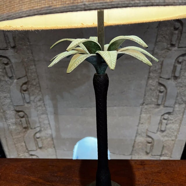 Maitland - Smith Hollywood Regency Style Maitland Smith Palm Tree Table Lamp Faux Bronze, 1980s For Sale - Image 4 of 9