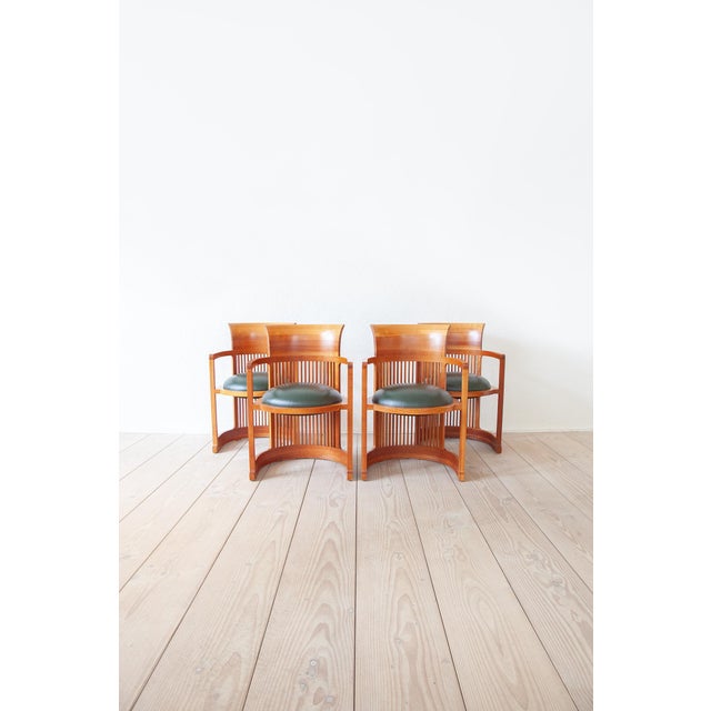 1990s Vintage Italian Barrel Chairs by Frank Lloyd Wright for Cassina, 1980s, Set of 4 For Sale - Image 5 of 16