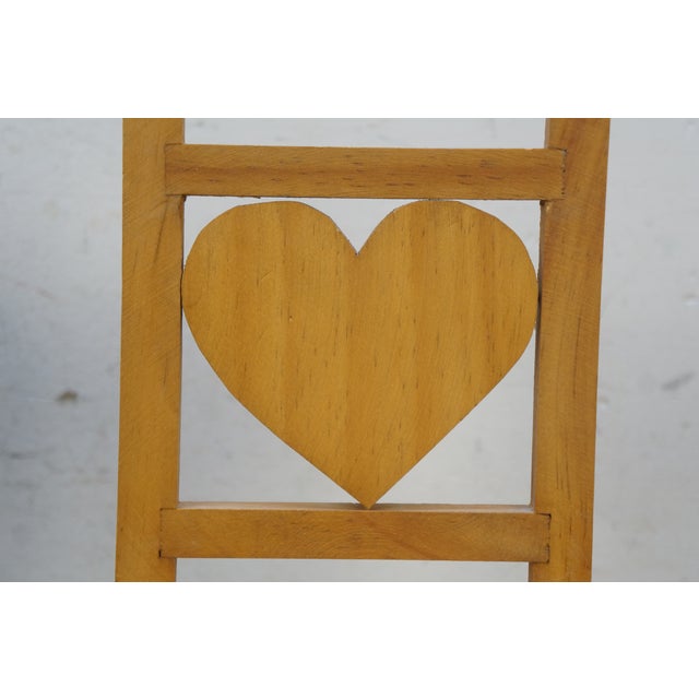 Mid 20th Century 3pc Doll Sized Salesman Sample Drop Leaf Table & Hearts Chairs Mexico 15" For Sale - Image 11 of 17