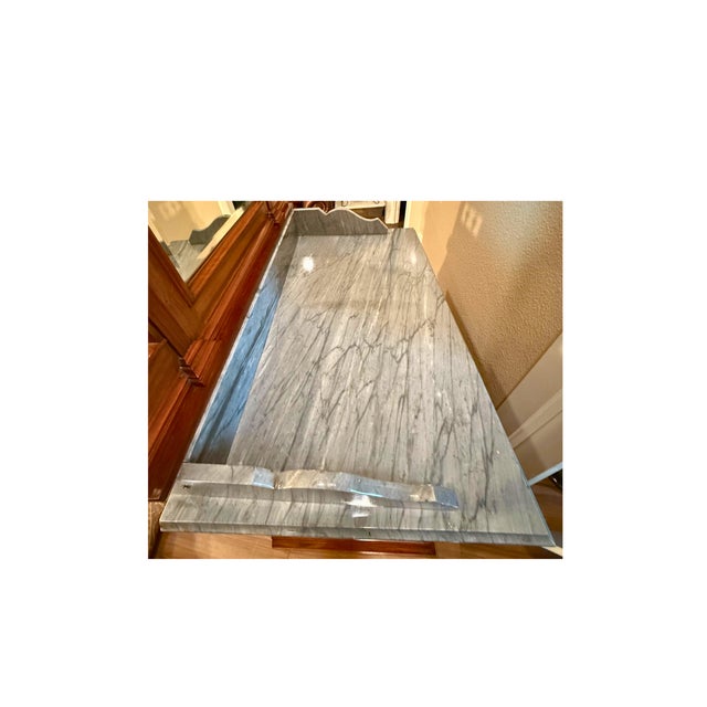 **Antique Victorian Vanity**Carved Solid Walnut W/Marble Top** For Sale - Image 4 of 9