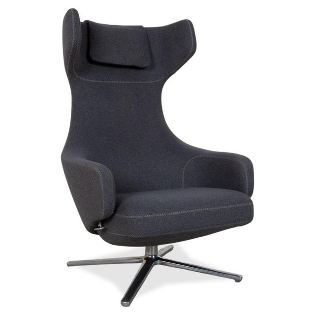 Set of Grand Repos Lounge Chair and Ottoman in Grey Fabric by Antonio Citterio for Vitra For Sale - Image 6 of 18