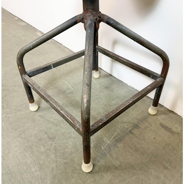 Industrial Iron Adjustable Swivel Stool, 1960s For Sale - Image 13 of 18