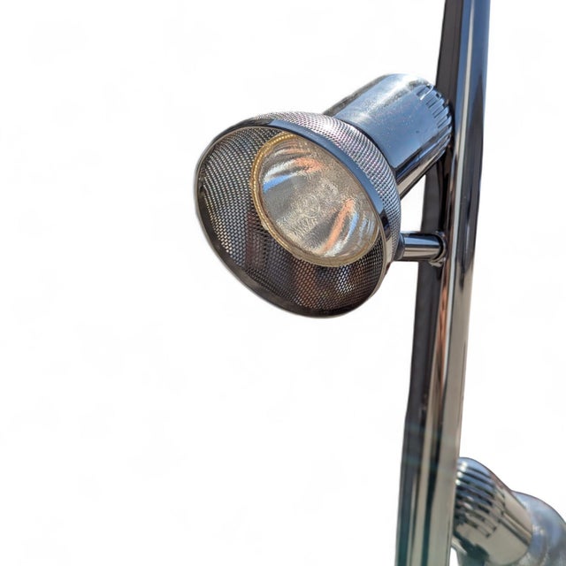Metal 1970s Chrome Floor Lamp With Three Adjustable Spotlights, Mid-Century For Sale - Image 7 of 18