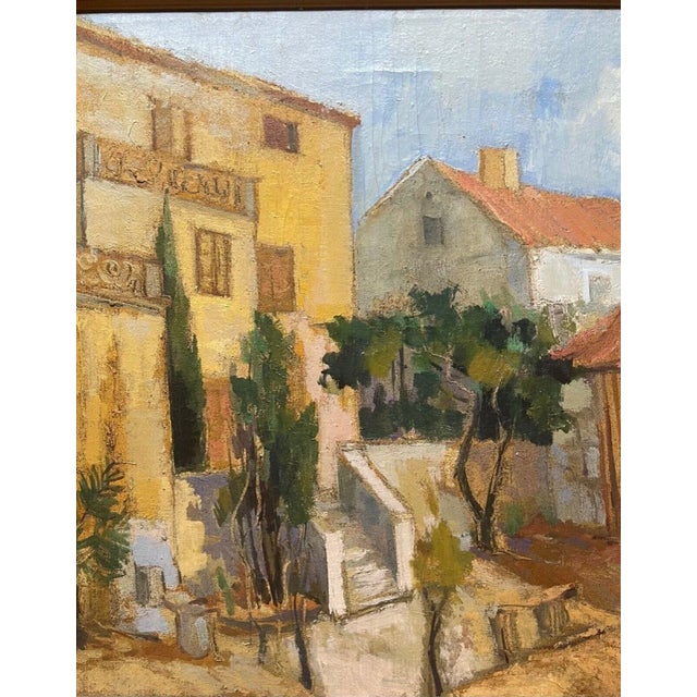 Textile Original C1950s Vladimir Potocnjak 'croatia Village Landscape' Painting - Listed For Sale - Image 7 of 11