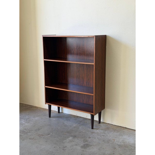 Danish Rosewood Bookcase by Denka Mid Century Modern Open Shelves 1960s For Sale In Los Angeles - Image 6 of 10