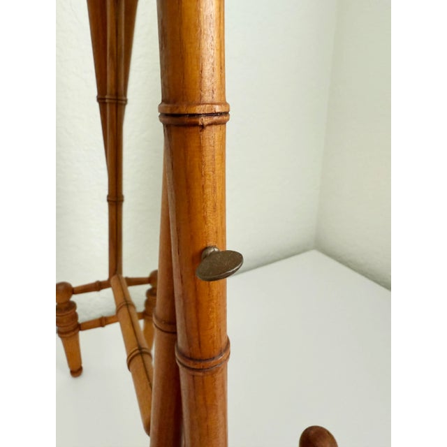 Brown Victorian Faux Bamboo Tabletop Mirror For Sale - Image 8 of 11