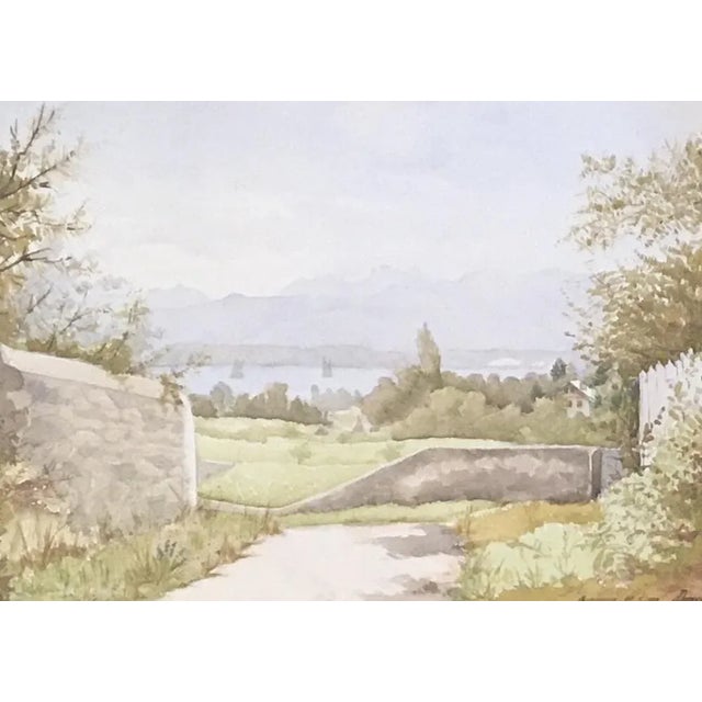 Frédéric Dufaux, Vue d'ensemble sur Commugny, Suisse, 1900, Watercolor on Paper, Framed For Sale - Image 9 of 9