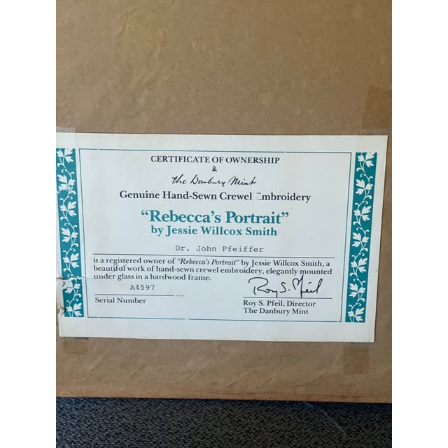 Mint VTG Textile Fiber Art Floral Good Housekeeping Cover Hand Sewn Crewel Needlepoint For Sale - Image 8 of 12