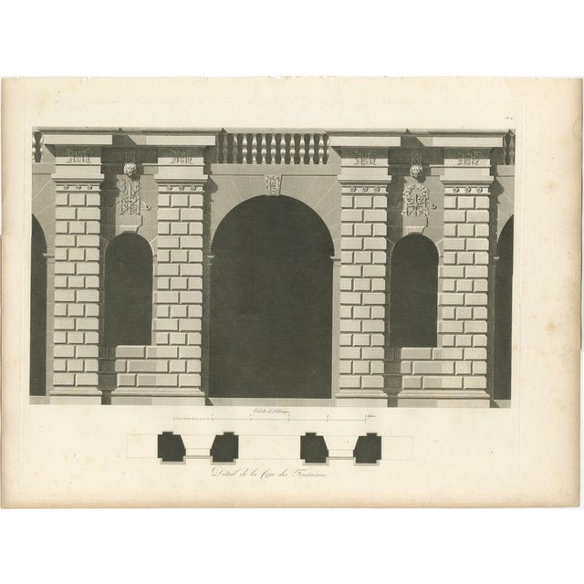 Hollywood Regency Louis-Pierre Baltard, Cour Des Fontaines, 1803, Copperplate Engraving For Sale - Image 3 of 10