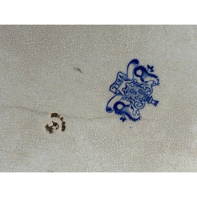 Blue Transferware Platter by Thomas Fell, England, 1825 For Sale - Image 10 of 11