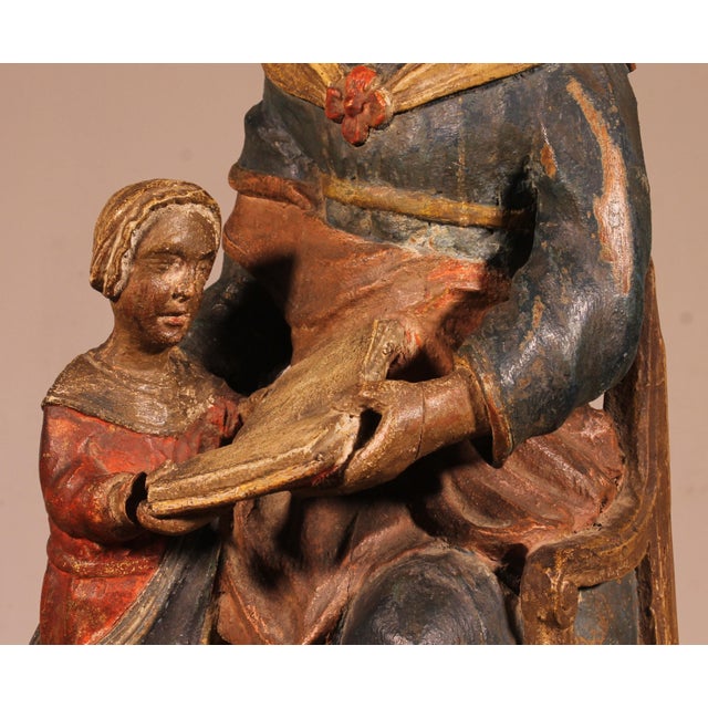 Saint Anne and the Virgin Mary, 18th Century, Polychrome Wood | Chairish