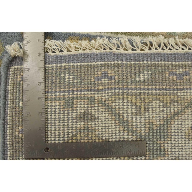 Oushak Rug 4’11” X 7’10” Blue Wool Tribal Hand-Knotted Oriental Carpet For Sale - Image 14 of 14