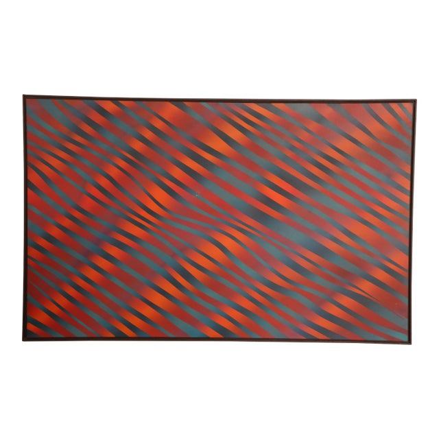Op Art "Fire and Water" Painting by J. Brown For Sale