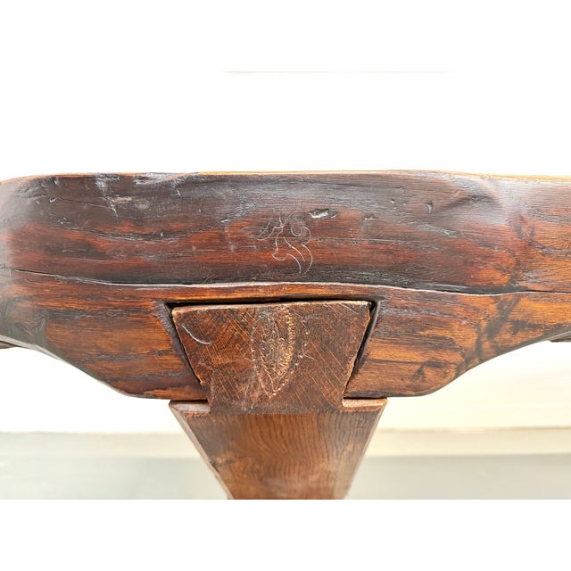 Wood Folk Art Brutalist Table in Oak, 1900s For Sale - Image 7 of 18