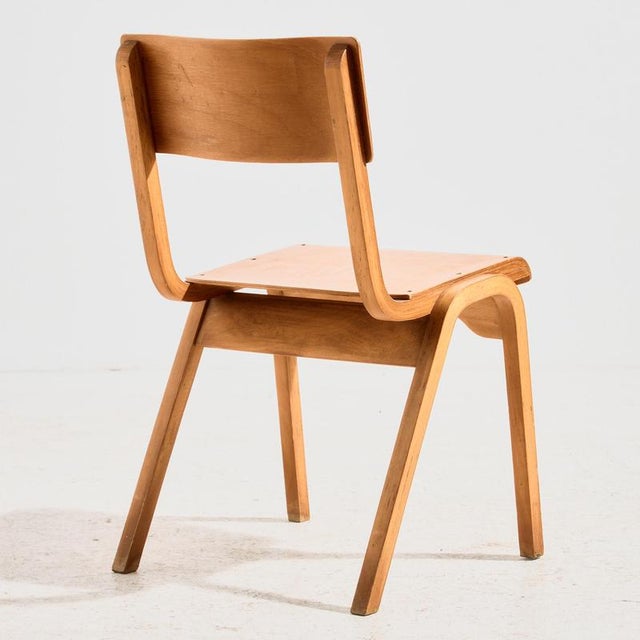 Stackable Beech Chair, 1960s For Sale - Image 4 of 18