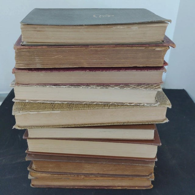 Antique Victorian Era Brown & Gold Gilt Leatherbound Classic Novels & Memoirs, Set of 9 For Sale - Image 4 of 7
