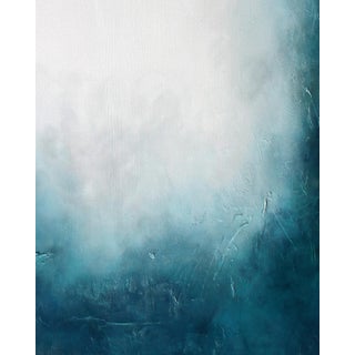 Contemporary Abstract Original Canvas Limited Edition Giclee Print, Blue Grey For Sale