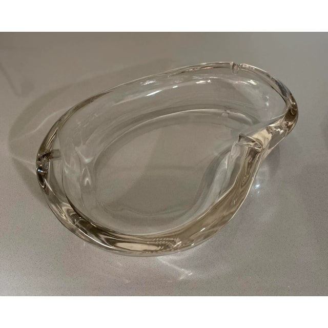Mid-Century Modern Mid 20th Century Large Glass Kidney Shaped Ashtray For Sale - Image 3 of 8
