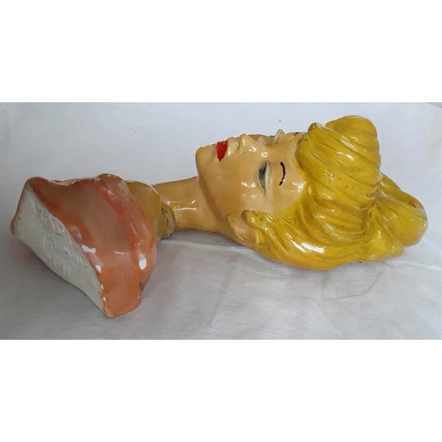 Vintage Womens Bust in Colored Glazed Ceramic by Studio MG, 1960s, in Good conditions. Designed 1960 to 1969 This piece...