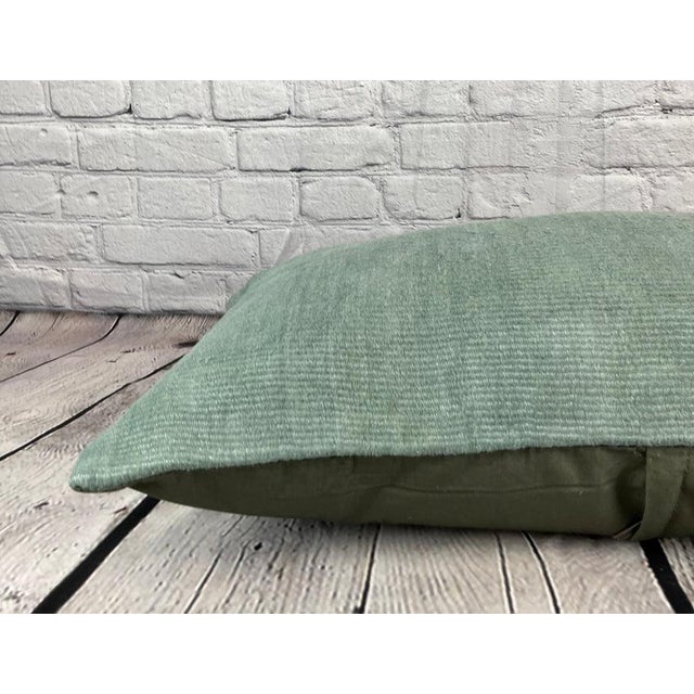 16 x 24 Hemp Pillow Turkish Cushion Natural Spanish Green Pillow Cushion Cover For Sale - Image 4 of 4