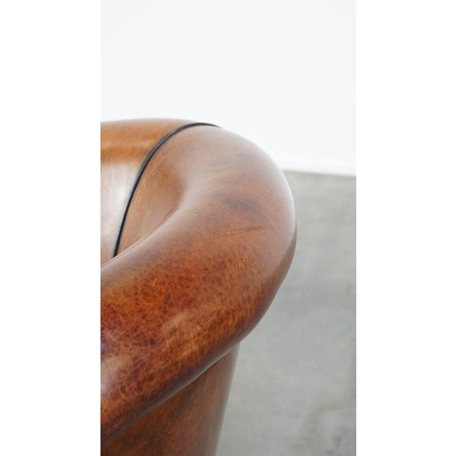 Vintage Club Chair in Sheep Leather For Sale - Image 12 of 13