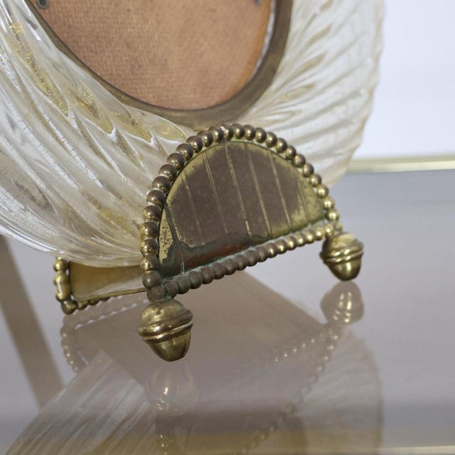 Murano Glass Photo Frame attributed to Barovier & Toso, Italy, 1940s For Sale - Image 6 of 12
