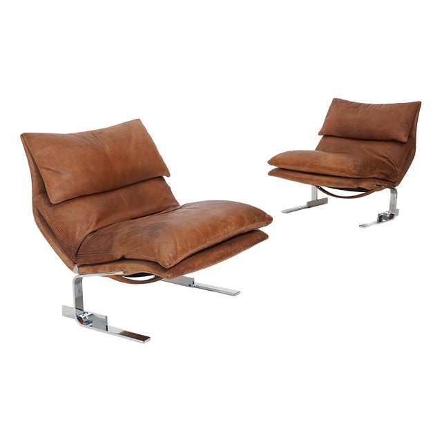 Onda Armchairs by Giovanni Offredi for Saporiti, 1970s, Set of 2 For Sale