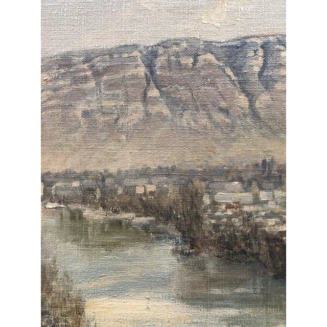 R. Liegaut, Vue sur le Salève et l'Arve, Campagne genevoise, Oil on Canvas For Sale - Image 4 of 9