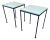 Circa 1950s Small Scale Wrought Iron Marble Top Side Tables - A Pair For Sale