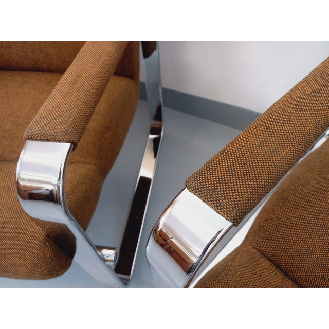 Brown Vintage Eero Aarnio Armchairs for Framac in Fabric and Chrome from the 1960s and 70s by Eero Aarnio, 1970s, Set of 2 For Sale - Image 8 of 18