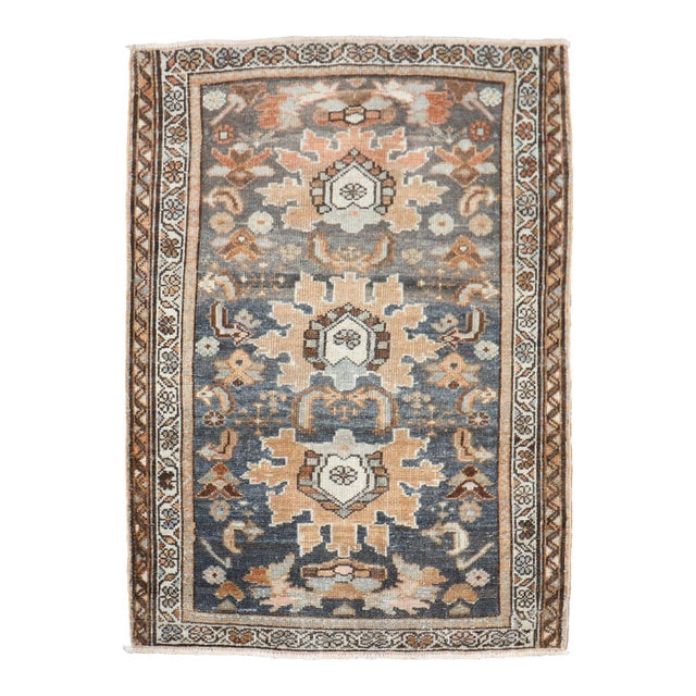 Square Mini Antique Malayer Rug For Sale