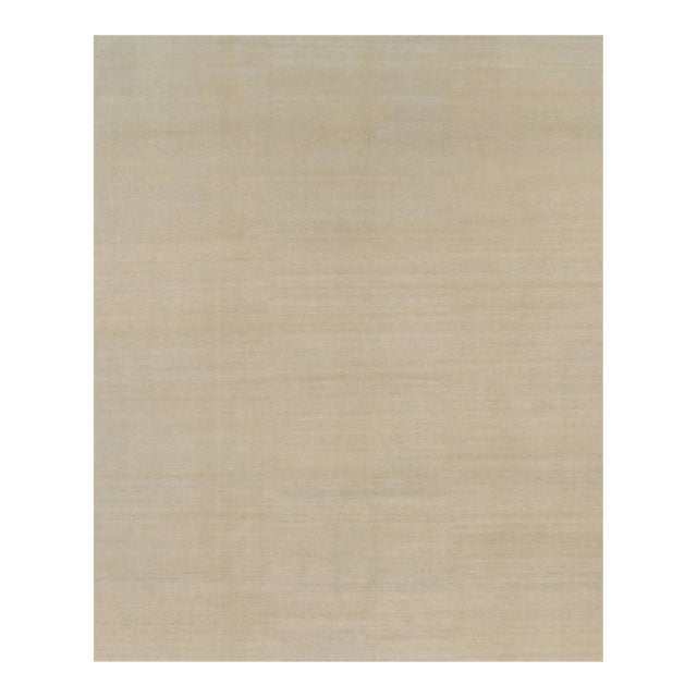 Rug & Kilim’s Oversized Contemporary Textural Solid Rug in Beige Tones - 13x16 For Sale
