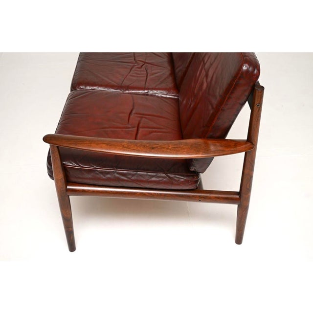 Vintage Danish Leather Sofa by Grete Jalk for France and Son, 1960 For Sale - Image 9 of 11