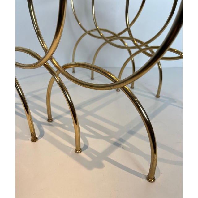 1940s Work in French Neoclassical style nesting tables with arcuate base For Sale - Image 9 of 12