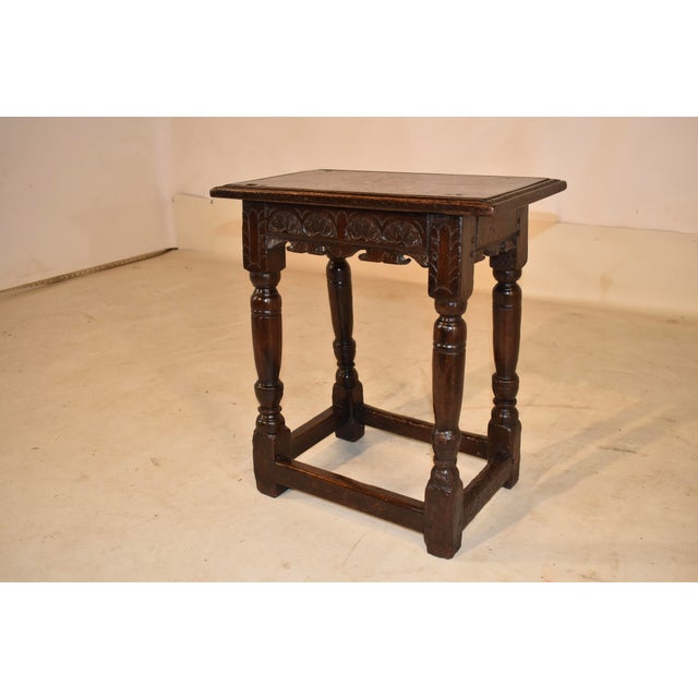 Wood 17th Century Oak Joint Stool From England For Sale - Image 7 of 15