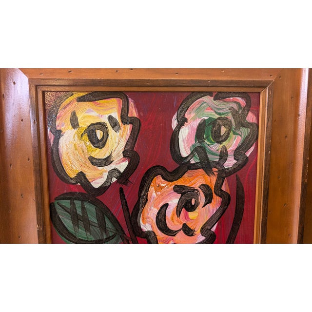 Paint 1990s German Artist Peter Robert Keil Flowers For Sale - Image 7 of 12