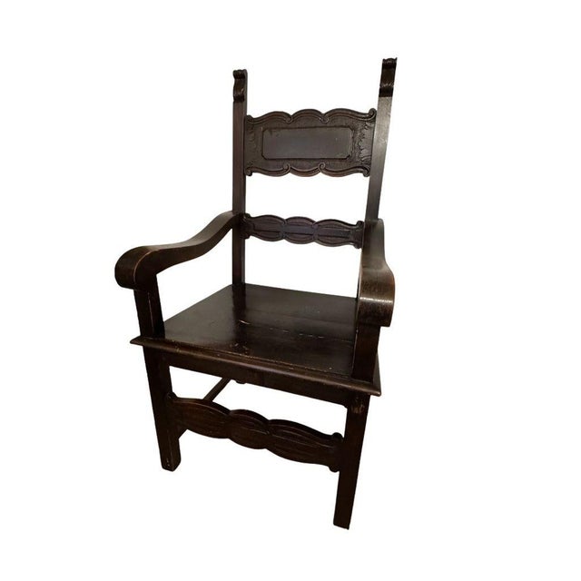 Italian 1950s Vintage Italian Throne Chair For Sale - Image 3 of 14