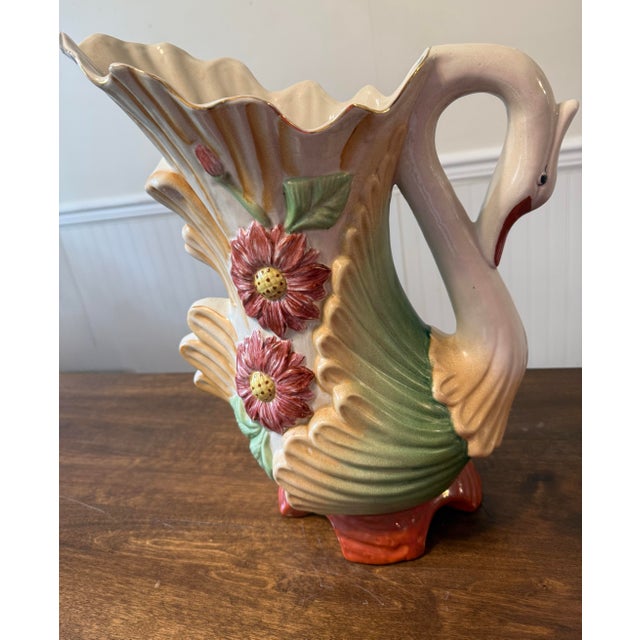 Mid 19th Century Majolica Swan Vase For Sale - Image 6 of 12