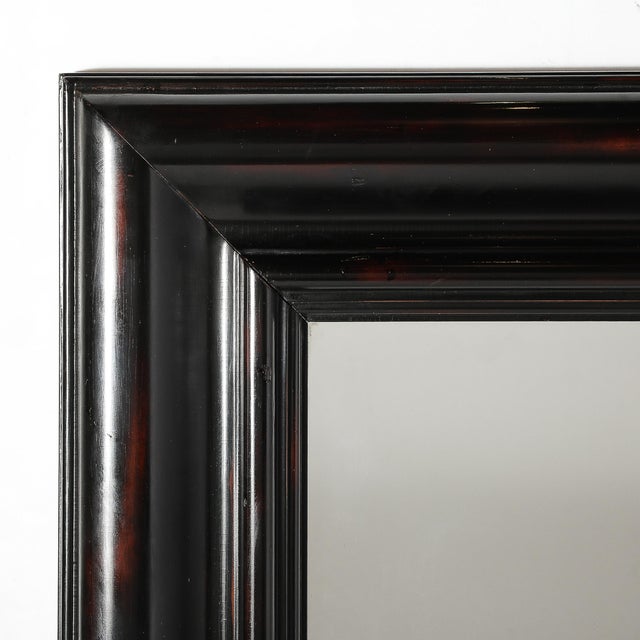 Karl Springer Mid-Century French Polished Tortoise Hue Finish Molding Mirror by Karl Springer For Sale - Image 4 of 12