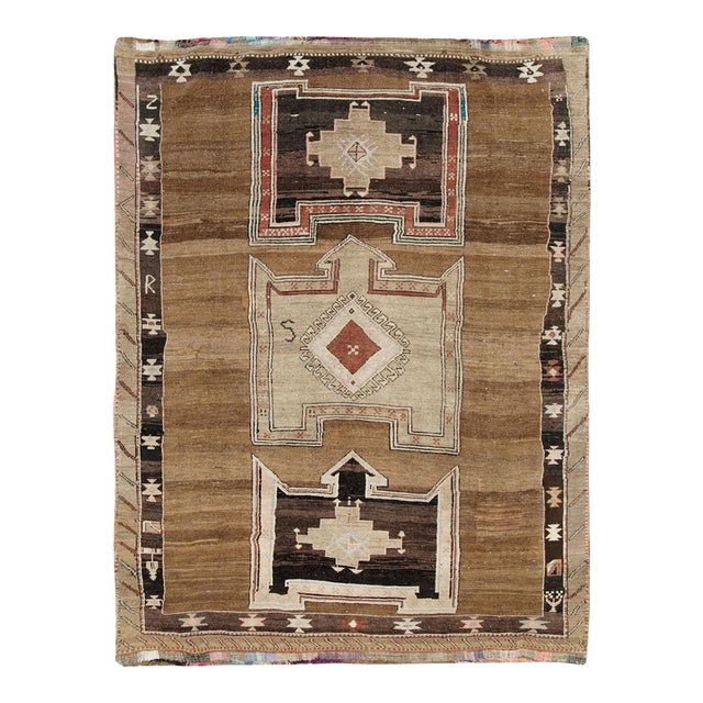 Galerie Shabab Collection Mid-20th Century Handmade Turkish Tribal Room Size Carpet For Sale