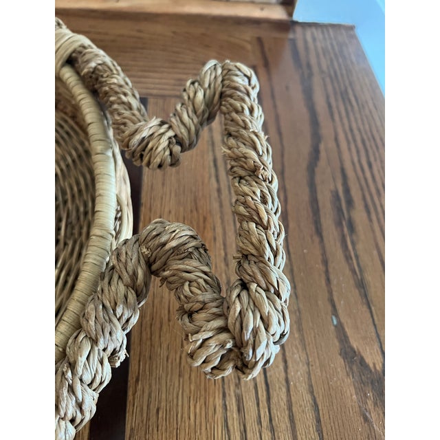 Vintage Woven Wicker Rattan Fish-Shaped Decorative Basket Tray For Sale - Image 4 of 14