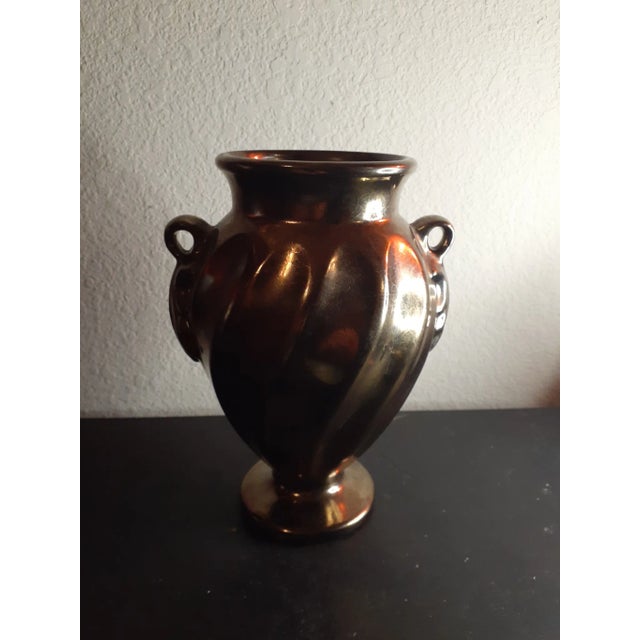 Mid-Century Modern 1990s Haeger Bronze Glaze Urn Vase For Sale - Image 3 of 8