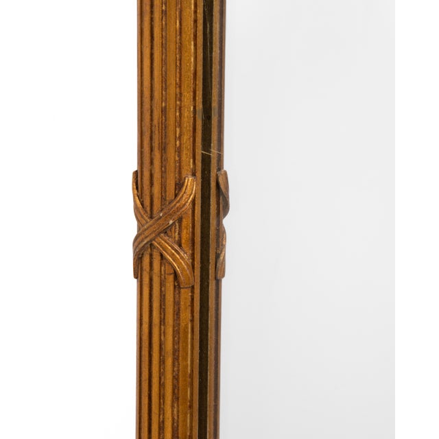 Reeded Gilt Acanthus Leaf Neoclassical Italian Carved Plaster Wood Mirror 1950s One of Two Matching Non Identical For Sale - Image 12 of 14